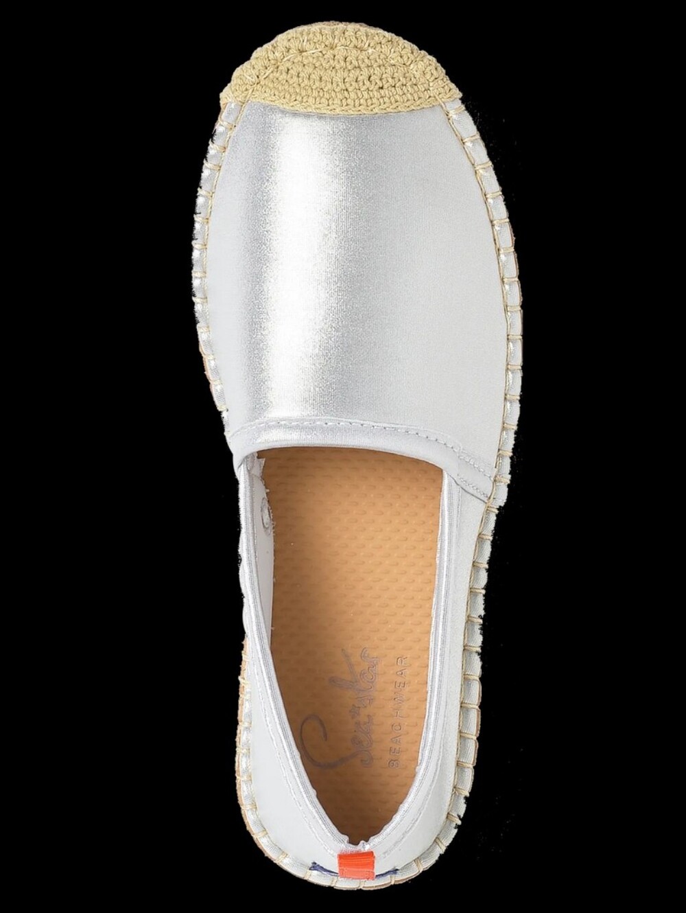 Platinum Silver Espadrille Slip-On Water Shoes Beach Wear Size 8W